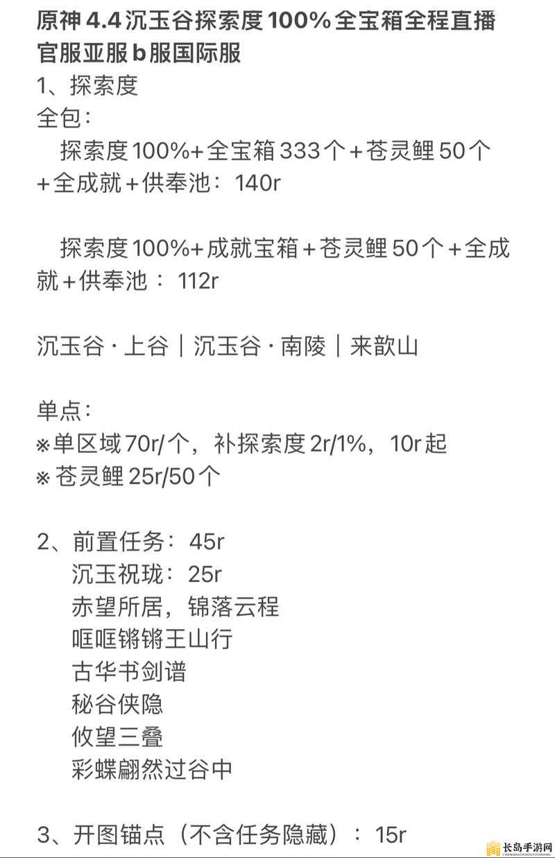 原神4.4版本沉玉谷区域华丽宝箱全收集攻略及点位大揭秘